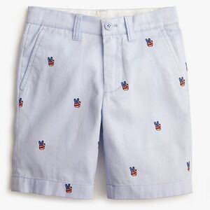 Crewcuts Stanton Peace Sign Critter Shorts Boys 4 Red White Blue
